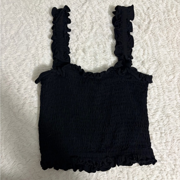 Black Ruffled Women's tank Top - Picture 2 of 2